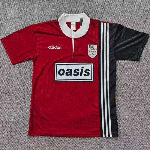 1996 AD x oasis x Bolt Makers Arms Red Retro Fans Soccer Jersey Front