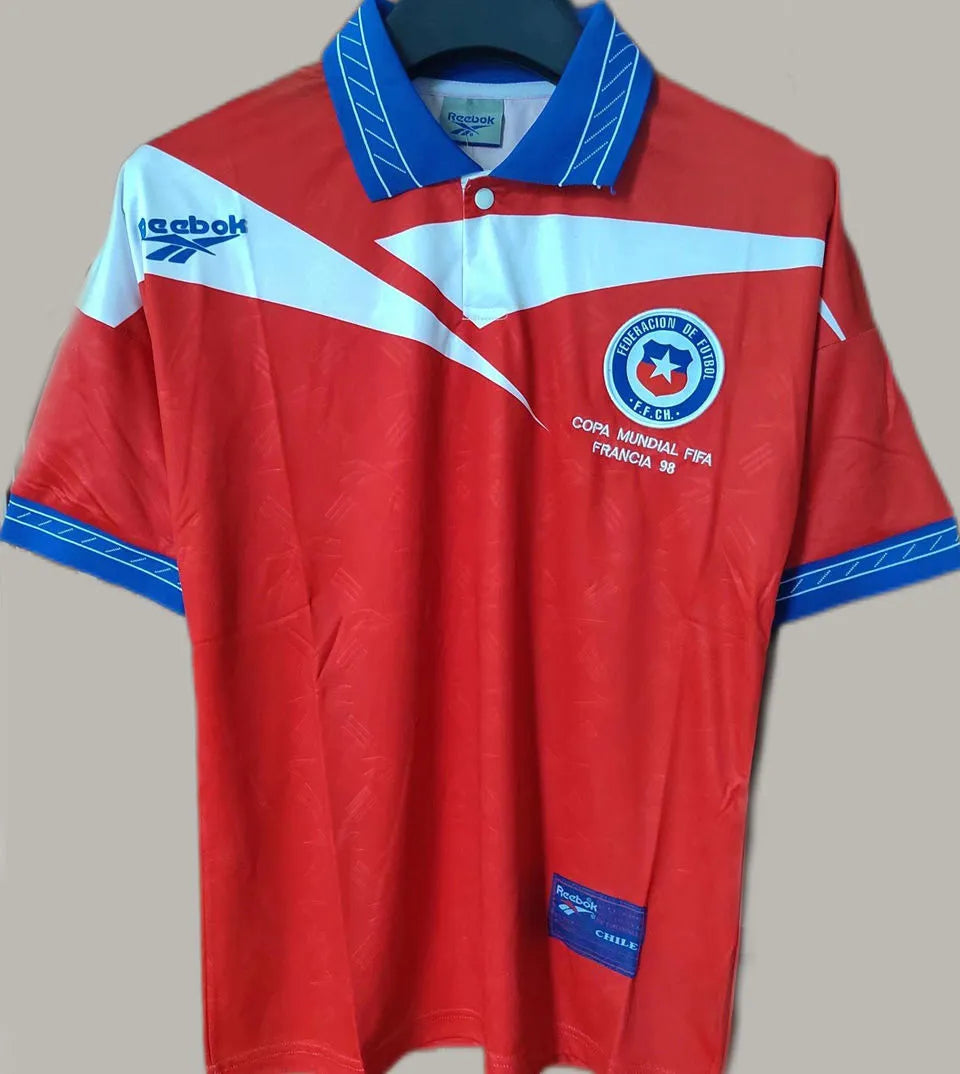 1998 Chile Home Red Retro Soccer Jersey Front