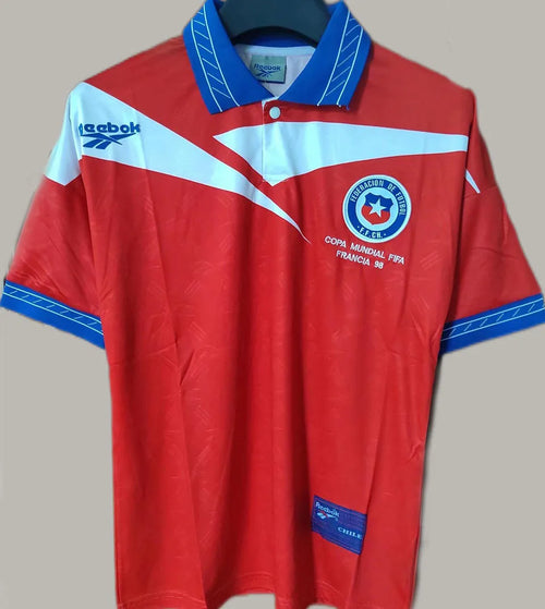 1998 Chile Home Red Retro Soccer Jersey Front