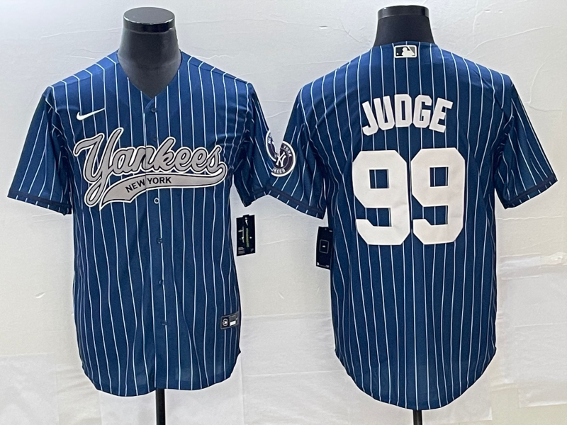 Men's New York Yankees Aaron Judge #99 Blue Player Jerseys Joint Edition