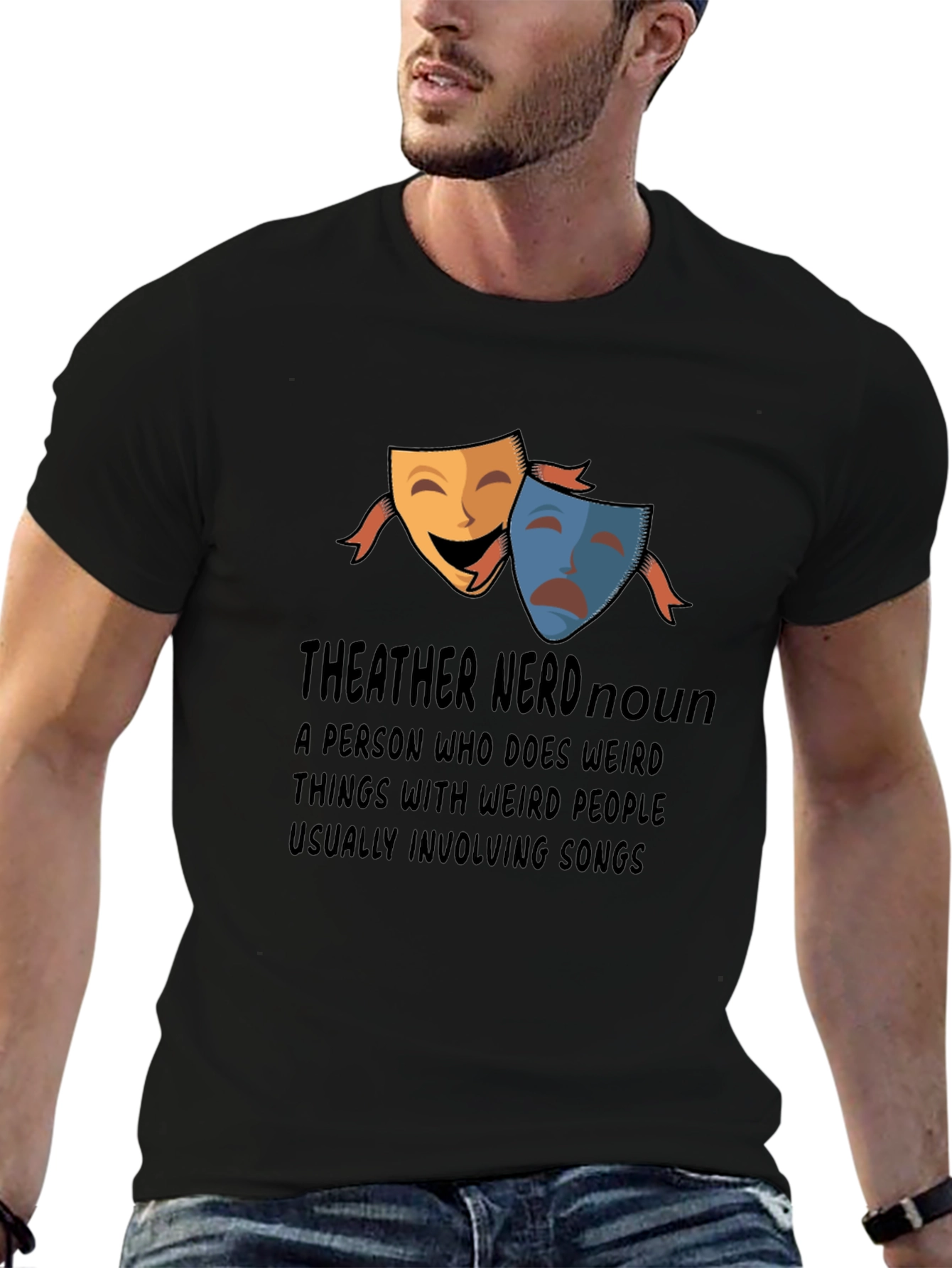 Theater Nerd Graphic Tee - Black Cotton T-Shirt