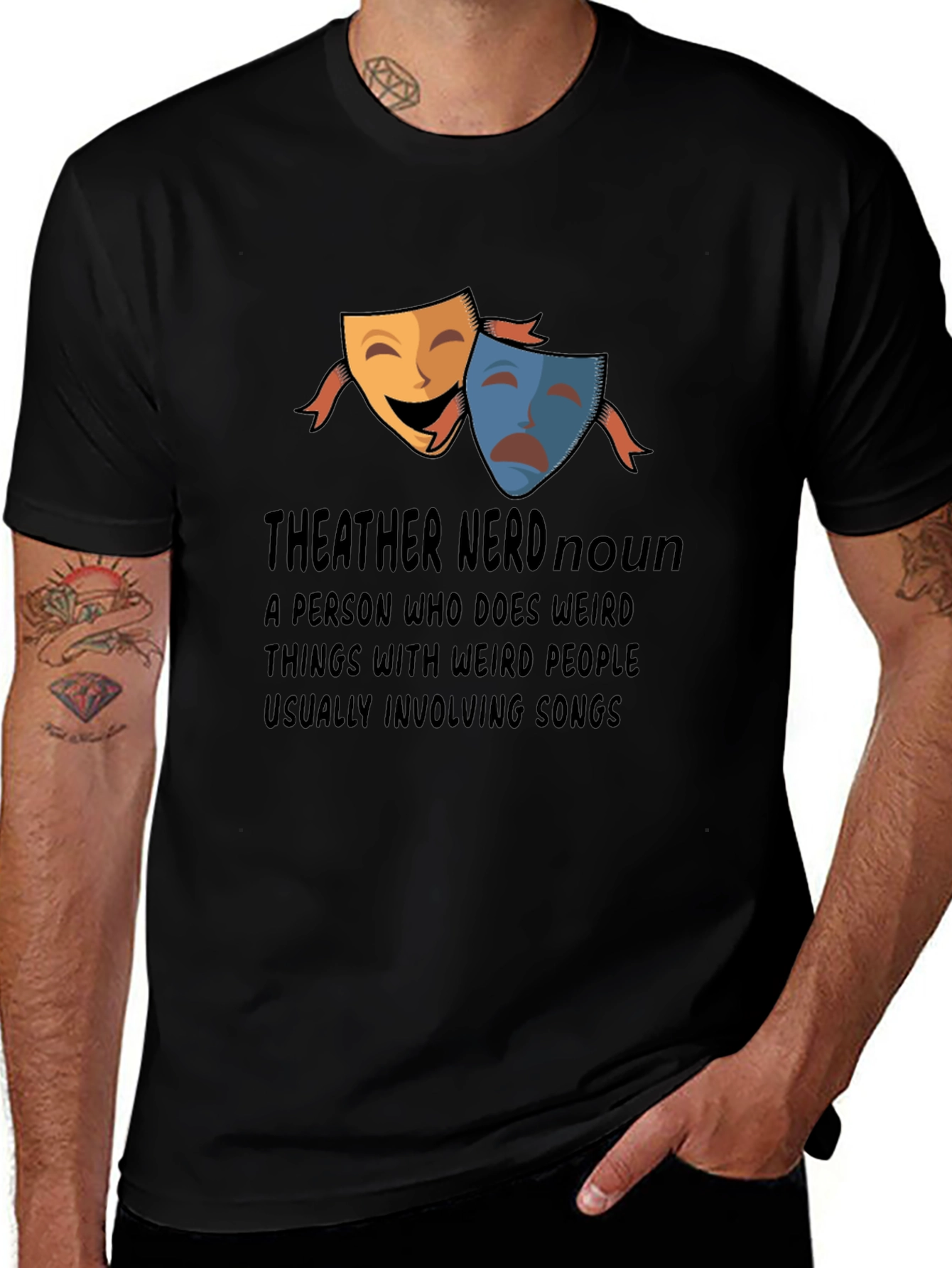 Theater Nerd Graphic Tee - Black Cotton T-Shirt