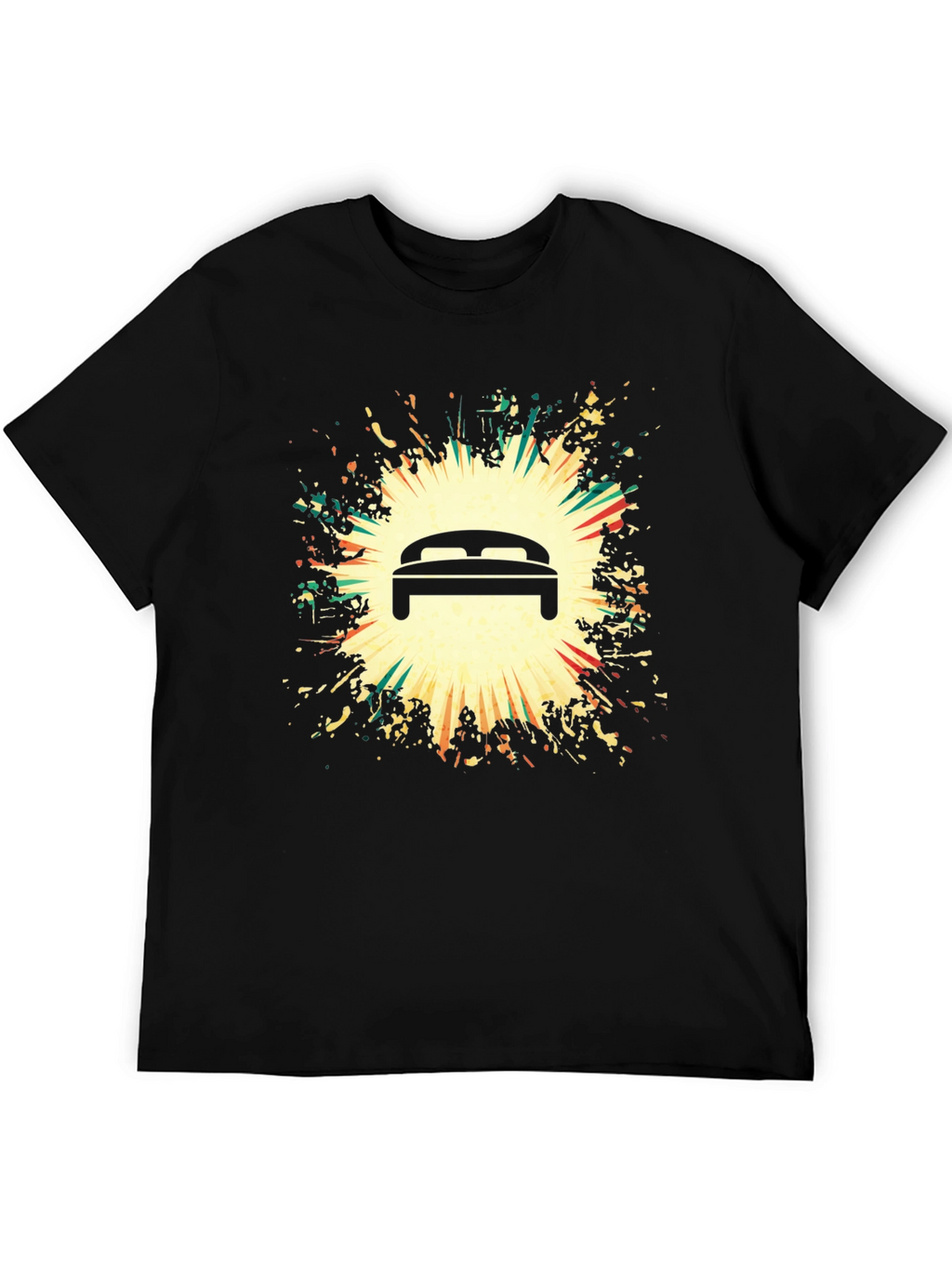 Graphic Bed Print Black T-Shirt