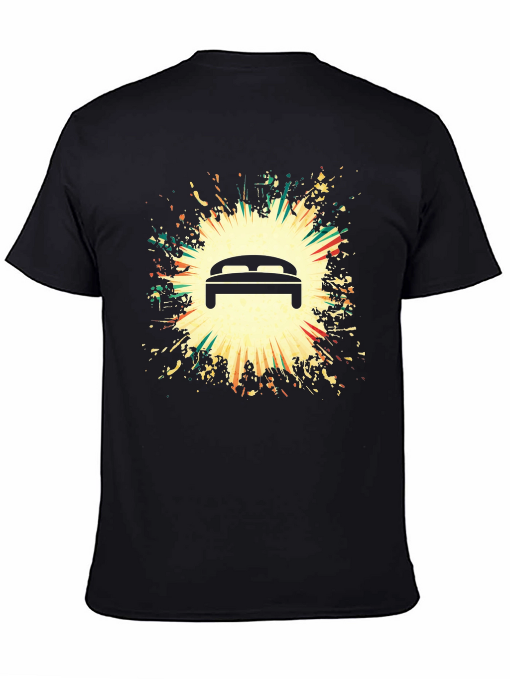Graphic Bed Print Black T-Shirt