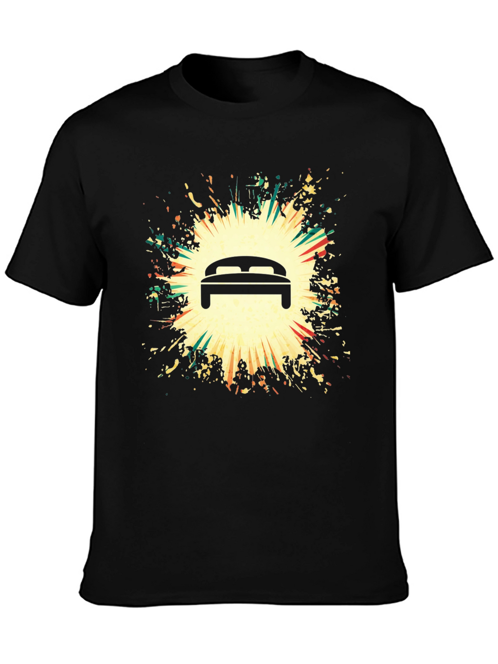 Graphic Bed Print Black T-Shirt