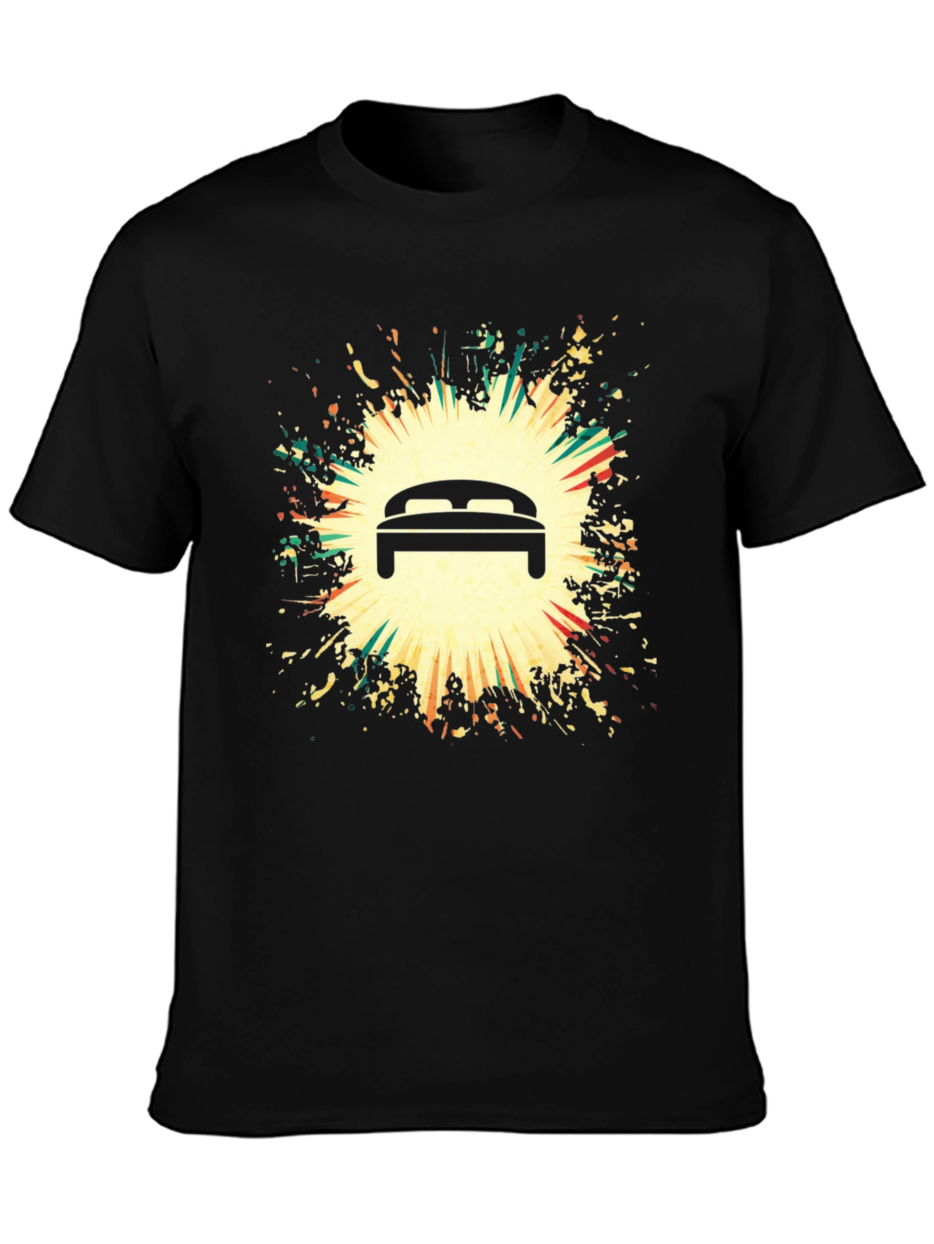 Graphic Bed Print Black T-Shirt