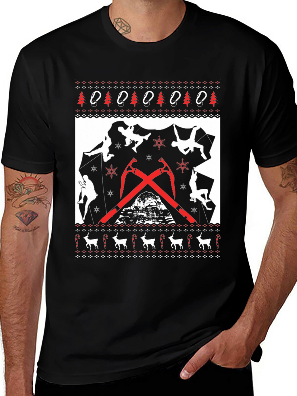 Climbing Christmas Sweater T-Shirt