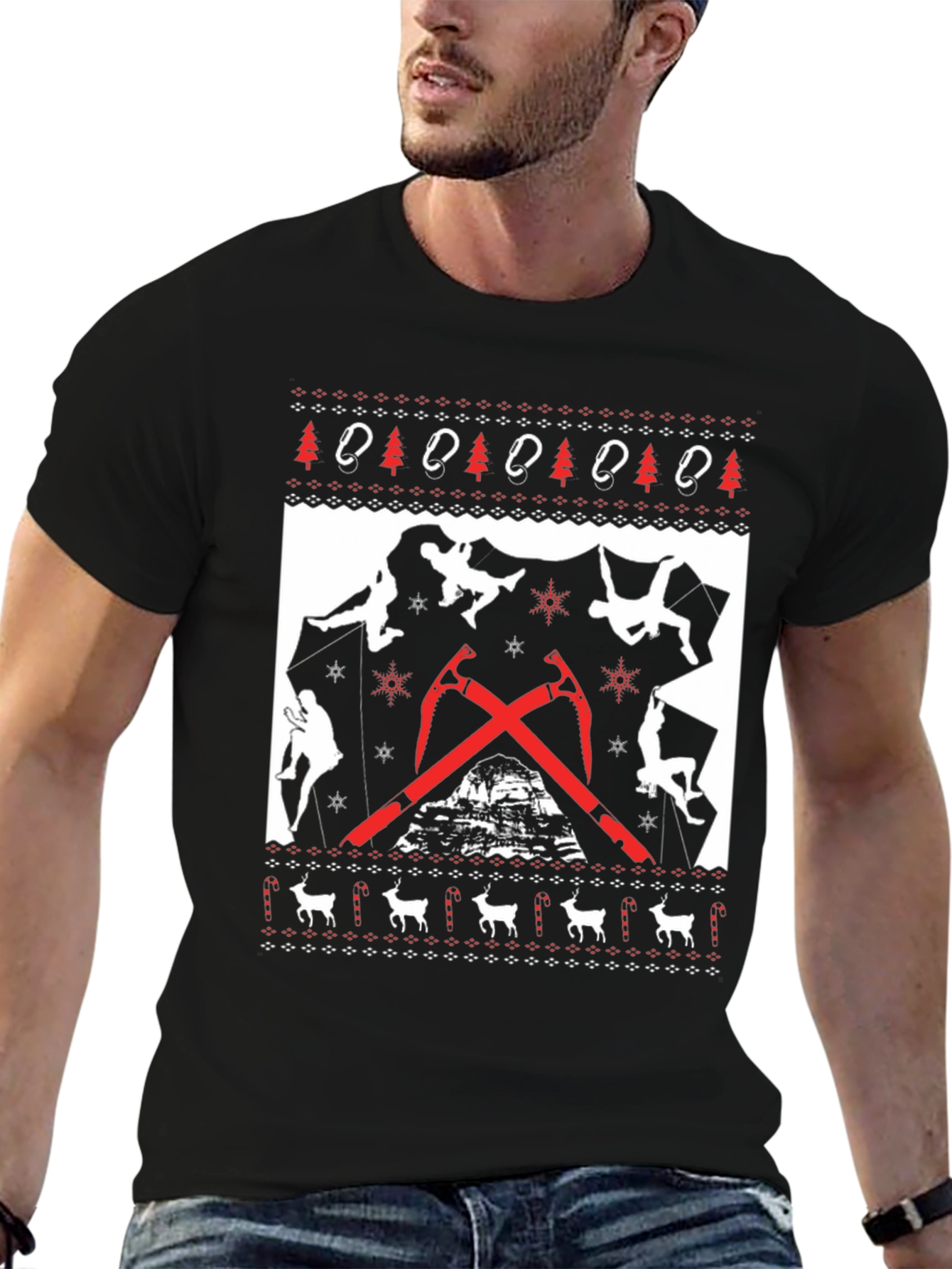 Climbing Christmas Sweater T-Shirt