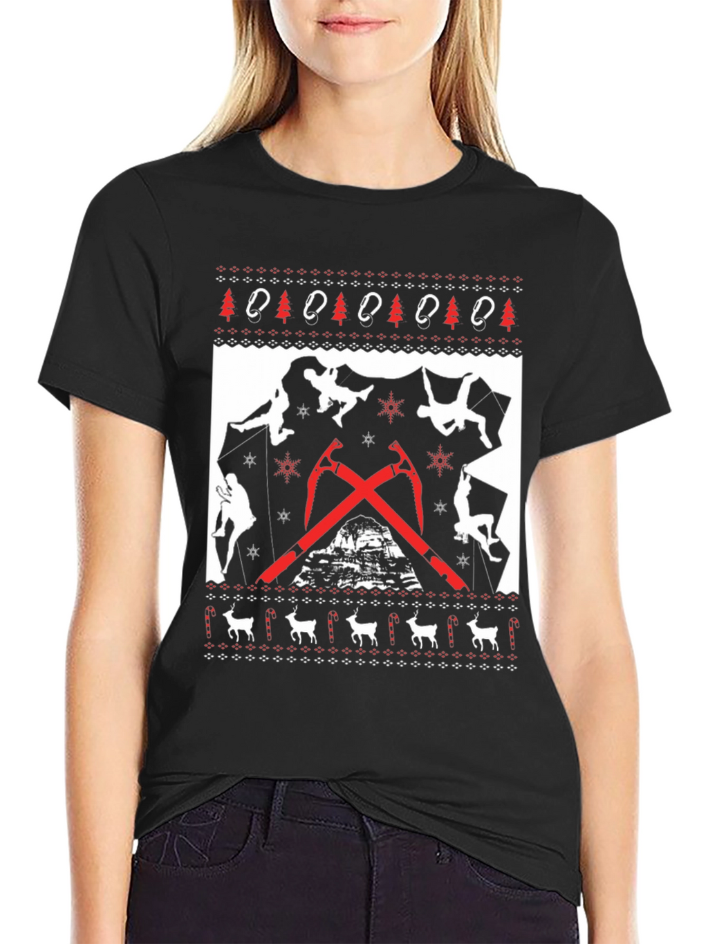 Climbing Christmas Sweater T-Shirt