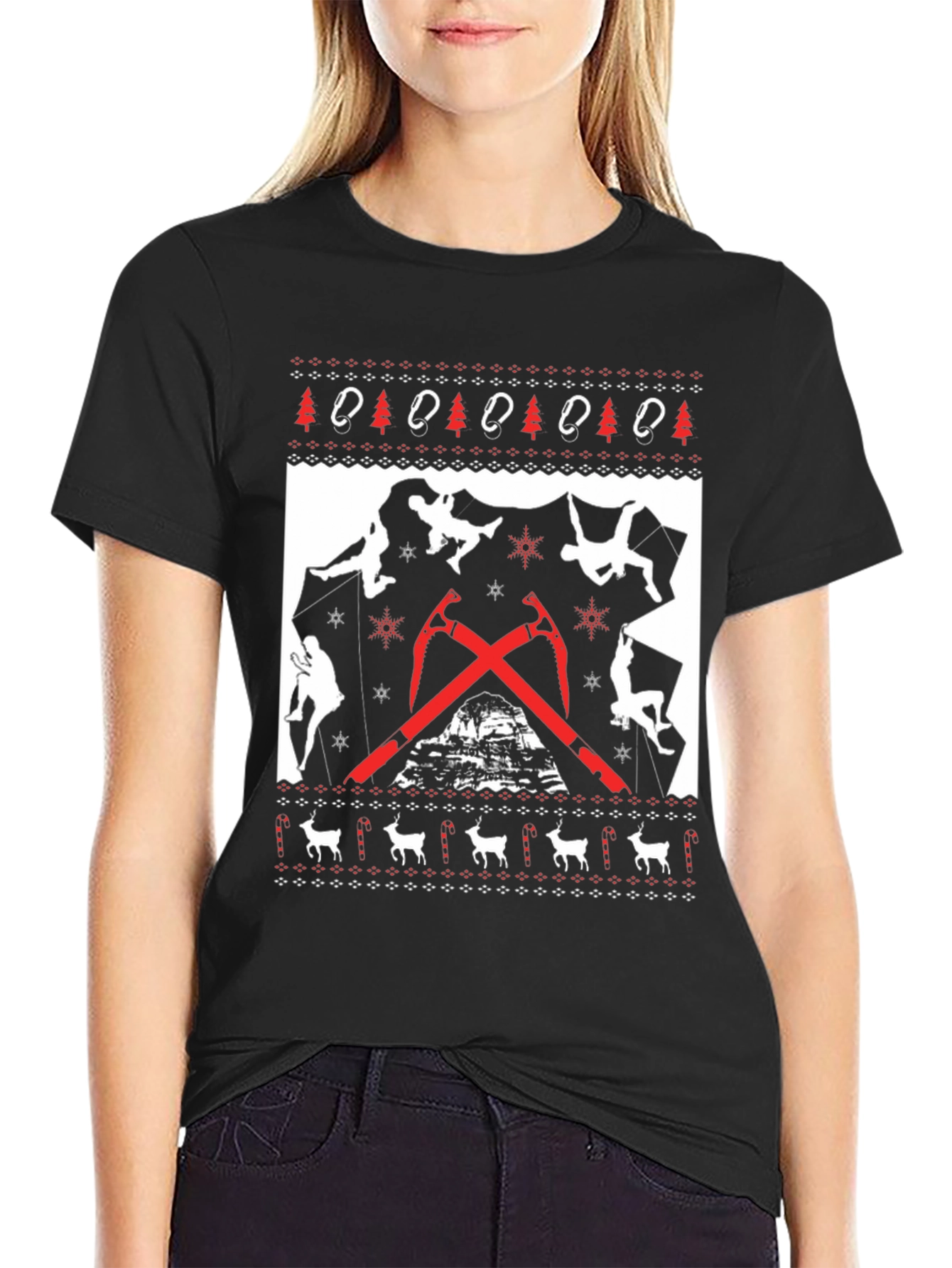 Climbing Christmas Sweater T-Shirt