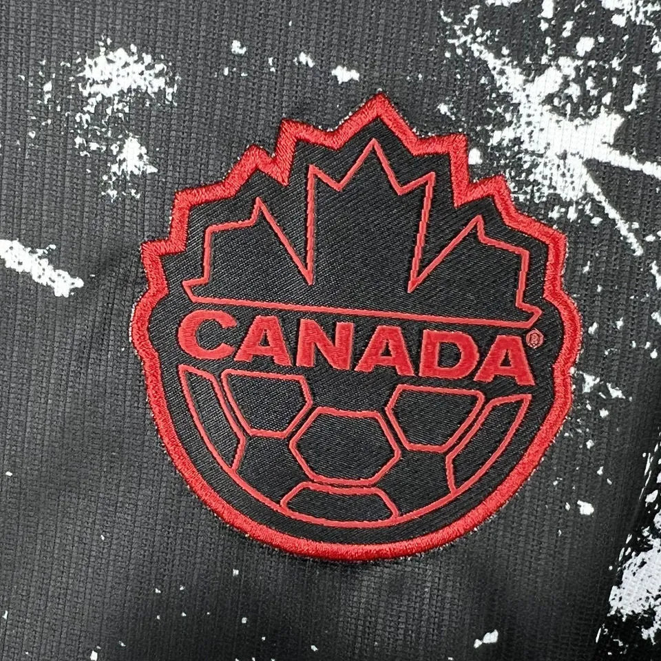 2026/27 Canada Away Fans Soccer Jersey (Have Right Patch 有右臂章 白底黑字） Detail 2