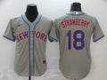 Men's New York Mets Darryl Strawberry #18 Gray Replica Baseball Jerseys