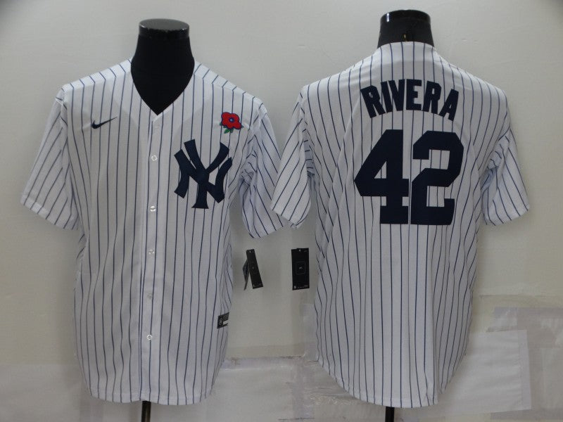 Men's New York Yankees Mariano Rivera #42 White Replica Player Jerseys
