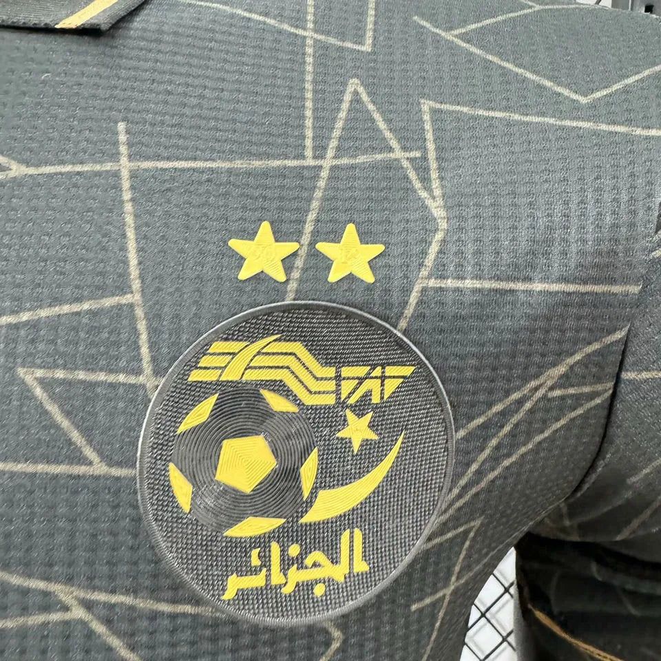2024 Algeria Black Special Edition Player Version Jersey Detail 1