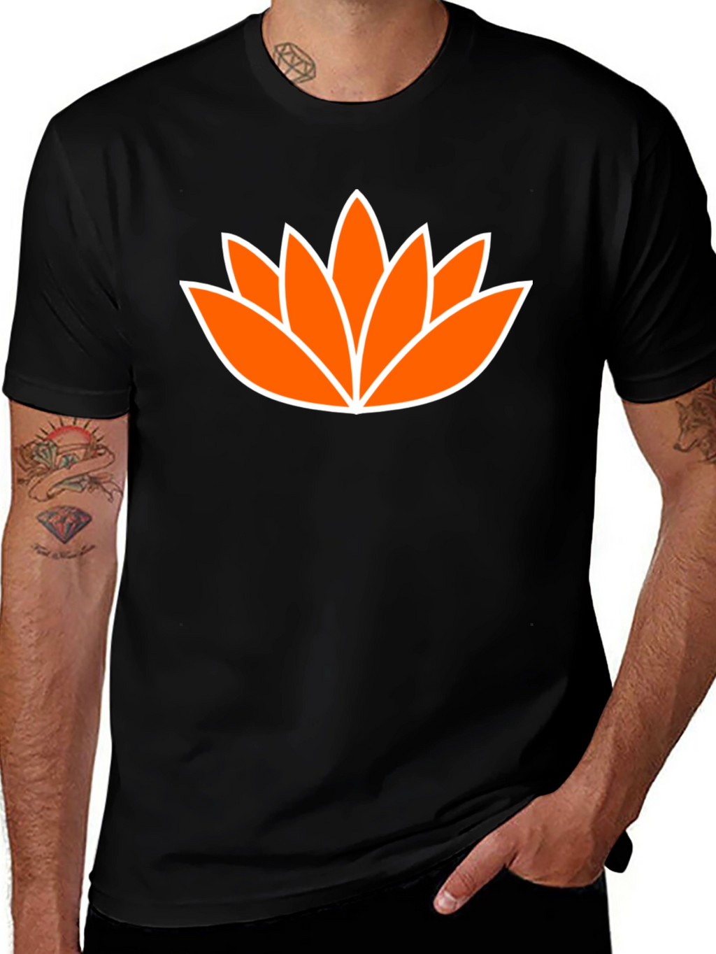 Lotus Flower Graphic Tee - Mens Black T-Shirt