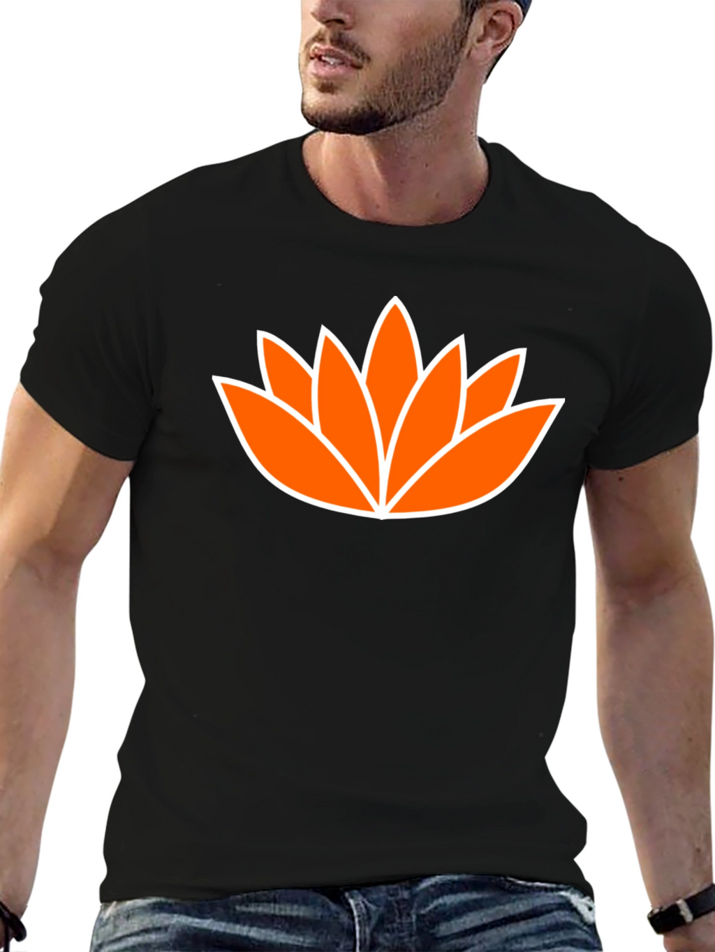 Lotus Flower Graphic Tee - Mens Black T-Shirt