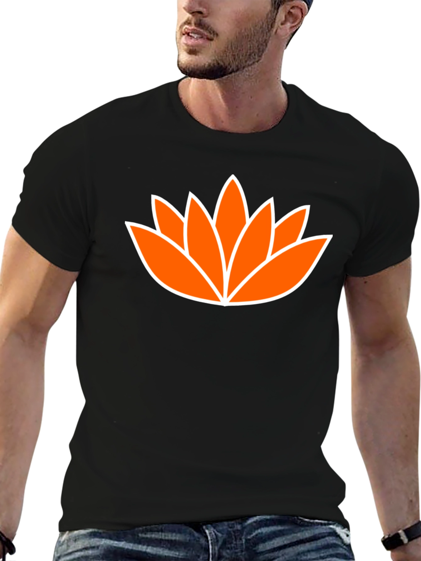 Lotus Flower Graphic Tee - Mens Black T-Shirt