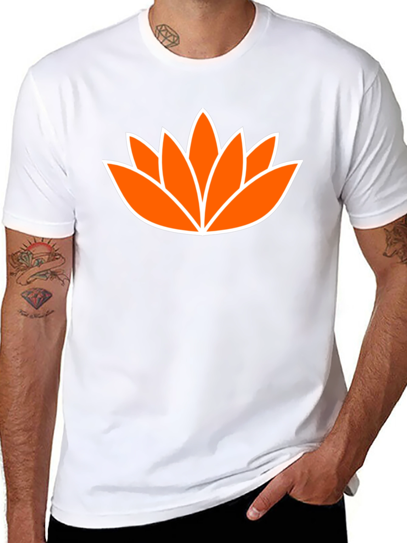 Lotus Flower Graphic Tee - Mens Black T-Shirt