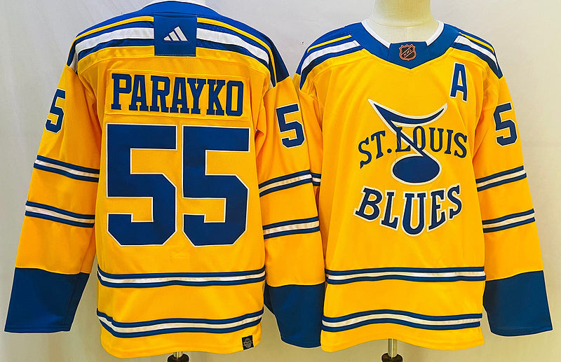Men's St. Louis Blues Colton Parayko #55 Yellow Game Jerseys