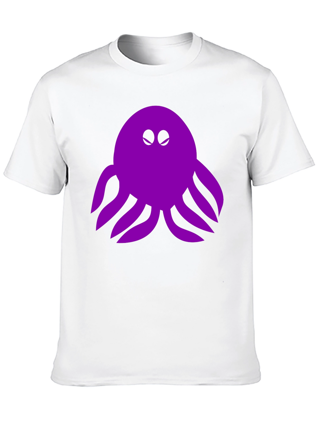 Purple Octopus Graphic Tee - Black Cotton Shirt