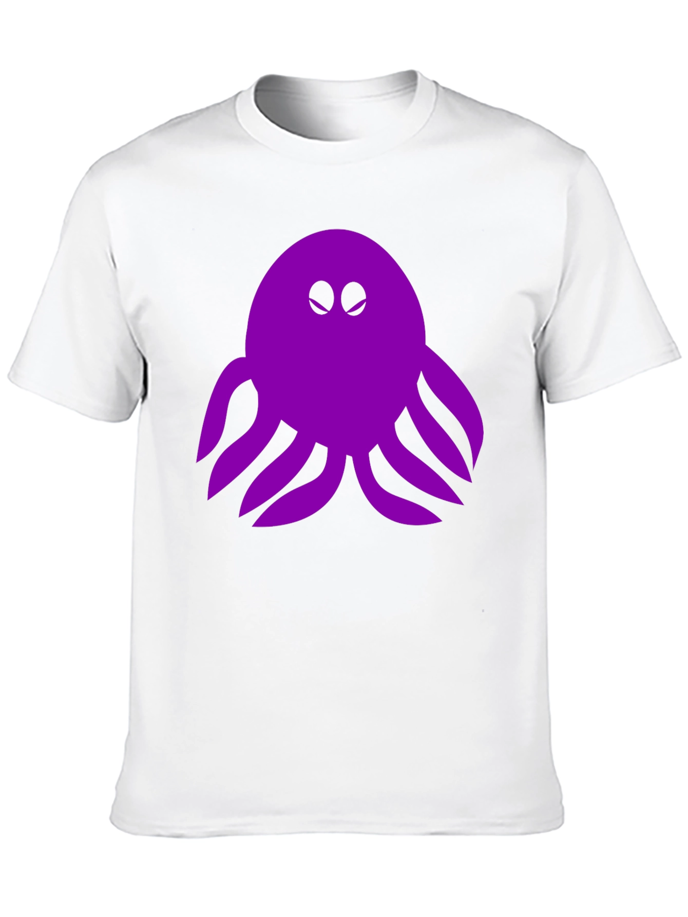 Purple Octopus Graphic Tee - Black Cotton Shirt