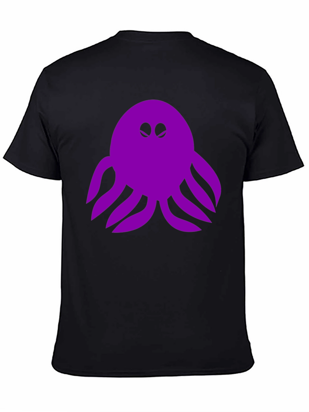 Purple Octopus Graphic Tee - Black Cotton Shirt