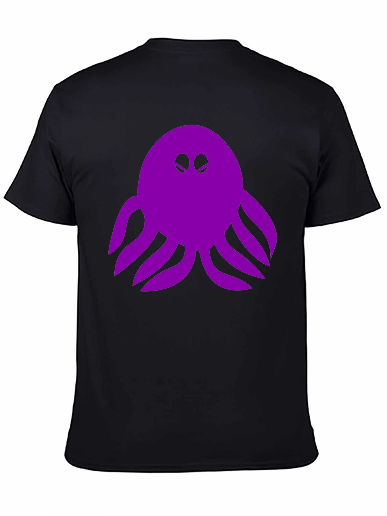 Purple Octopus Graphic Tee - Black Cotton Shirt