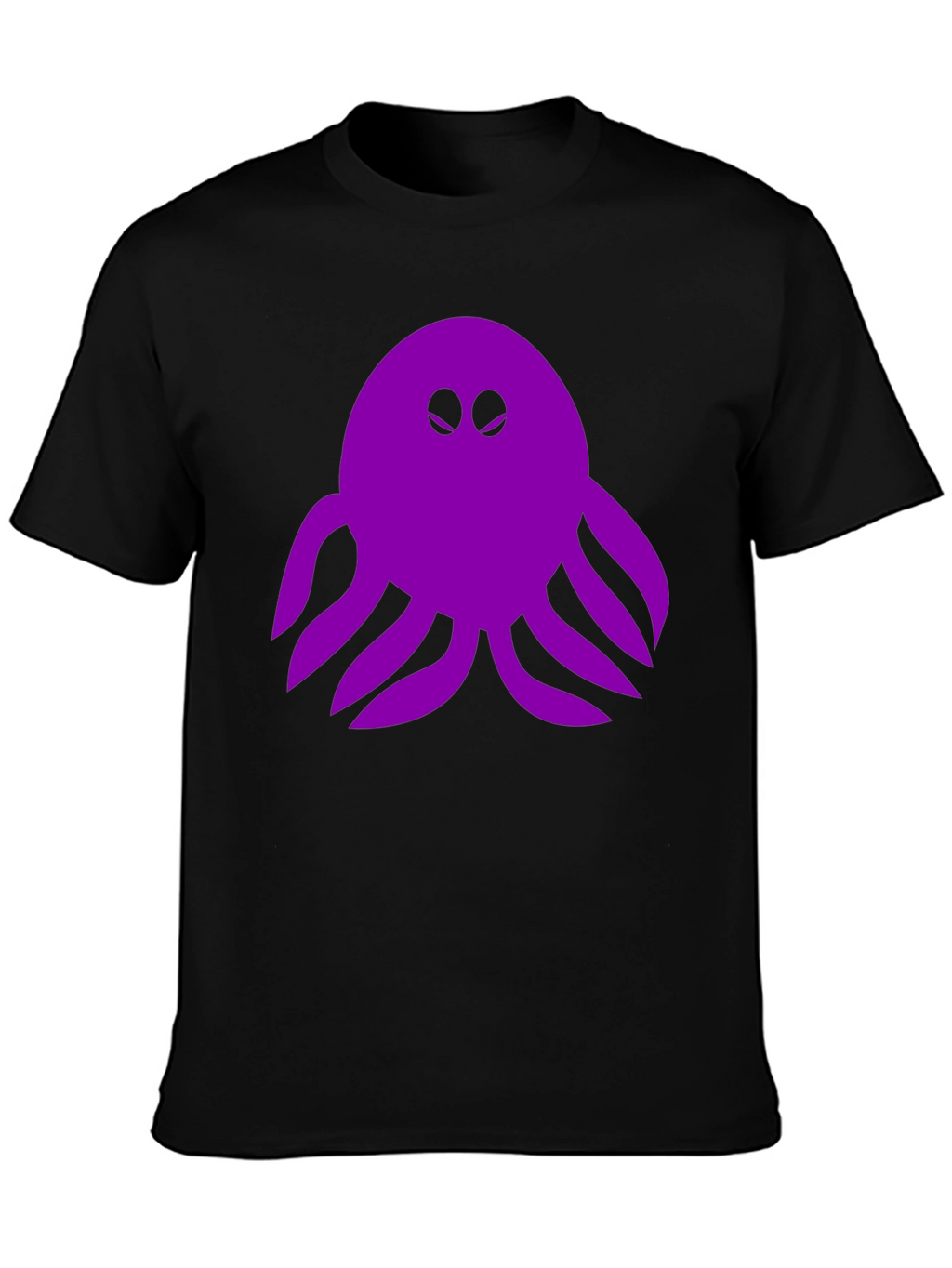 Purple Octopus Graphic Tee - Black Cotton Shirt