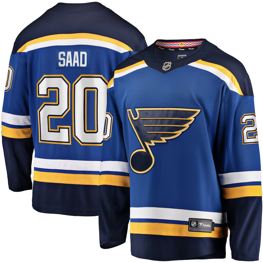 Men's St. Louis Blues Brandon Saad #20 Blue Home Breakaway Player Jerseys