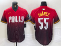 Men's Philadelphia Phillies Ranger Suarez #55 Red 2024 City Connect Limited Player Jerseys
