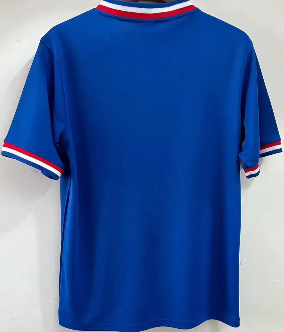 1971 France Home Blue Retro Soccer Jersey Back