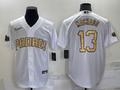 Men's San Diego Padres Manny Machado #13 White Replica Baseball Jerseys