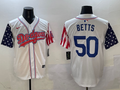 Men's Los Angeles Dodgers Mookie Betts White Replica Game Jerseys