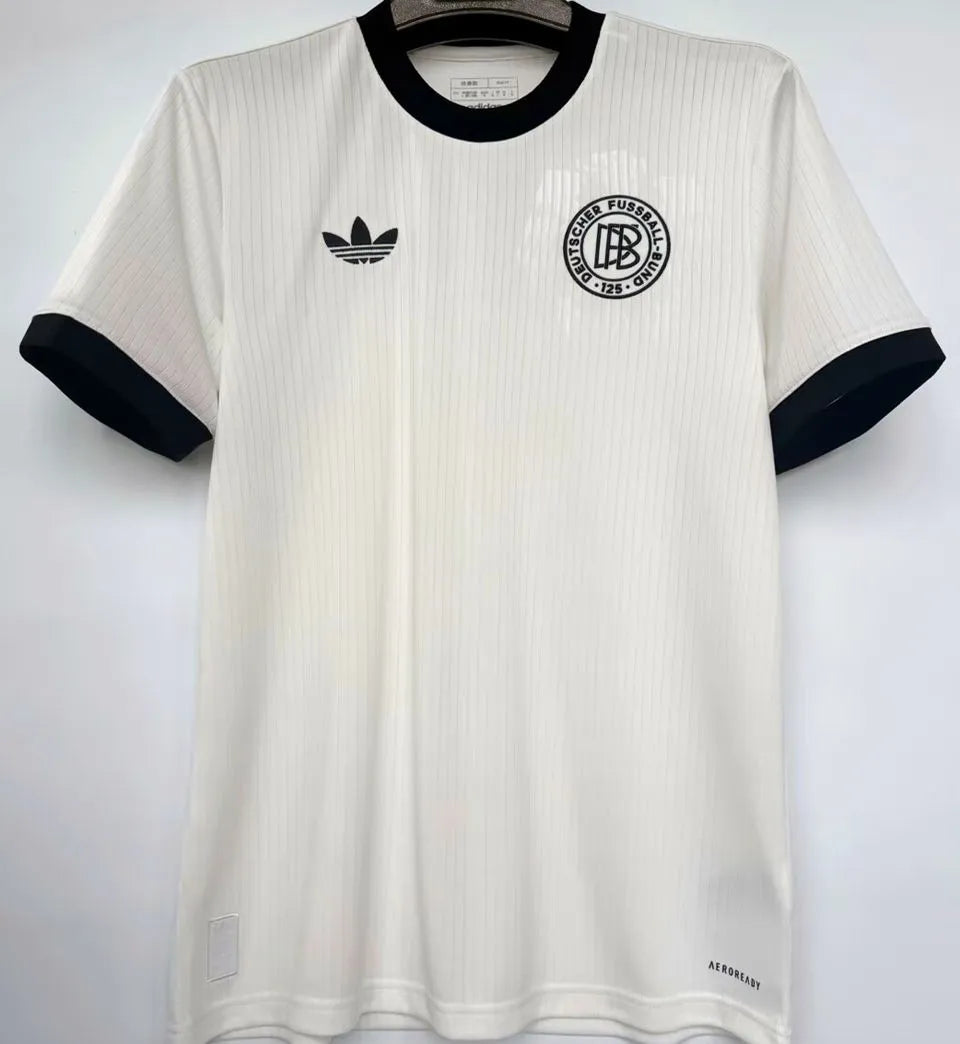2025 Germany 1:1 Quality 125Th Anniversary White Fans Soccer Jersey Front