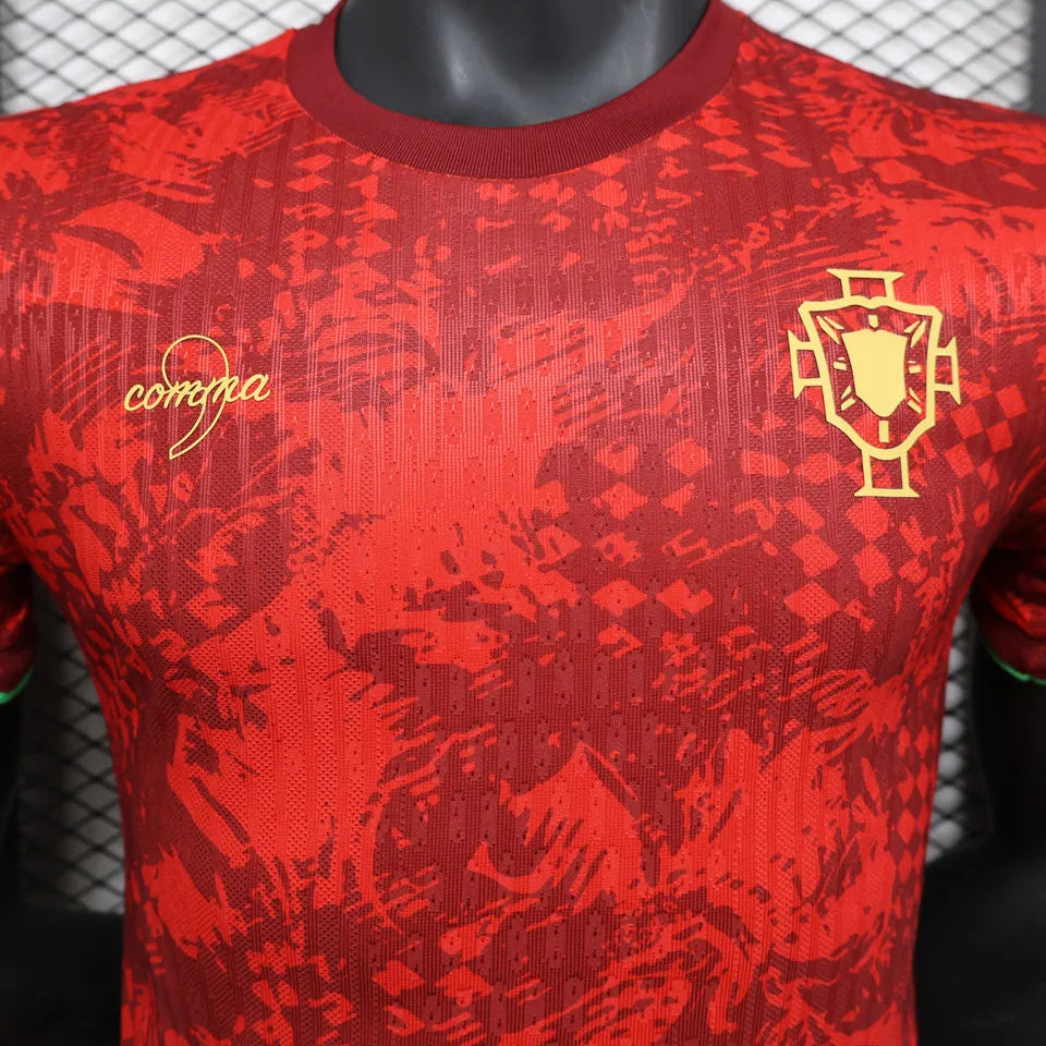 2025 Portugal Special Edition Red Player Version Soccer Jersey Detail 1