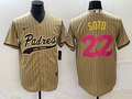Men's San Diego Padres Juan Soto #22 Tan Replica Player Jerseys Joint Edition