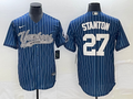 Men's New York Yankees Giancarlo Stanton #27 Blue Player Jerseys Joint Edition