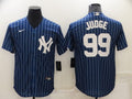 Men's New York Yankees Aaron Judge #99 Blue Replica Baseball Jerseys
