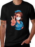 Nurse Cartoon Graphic T-Shirt