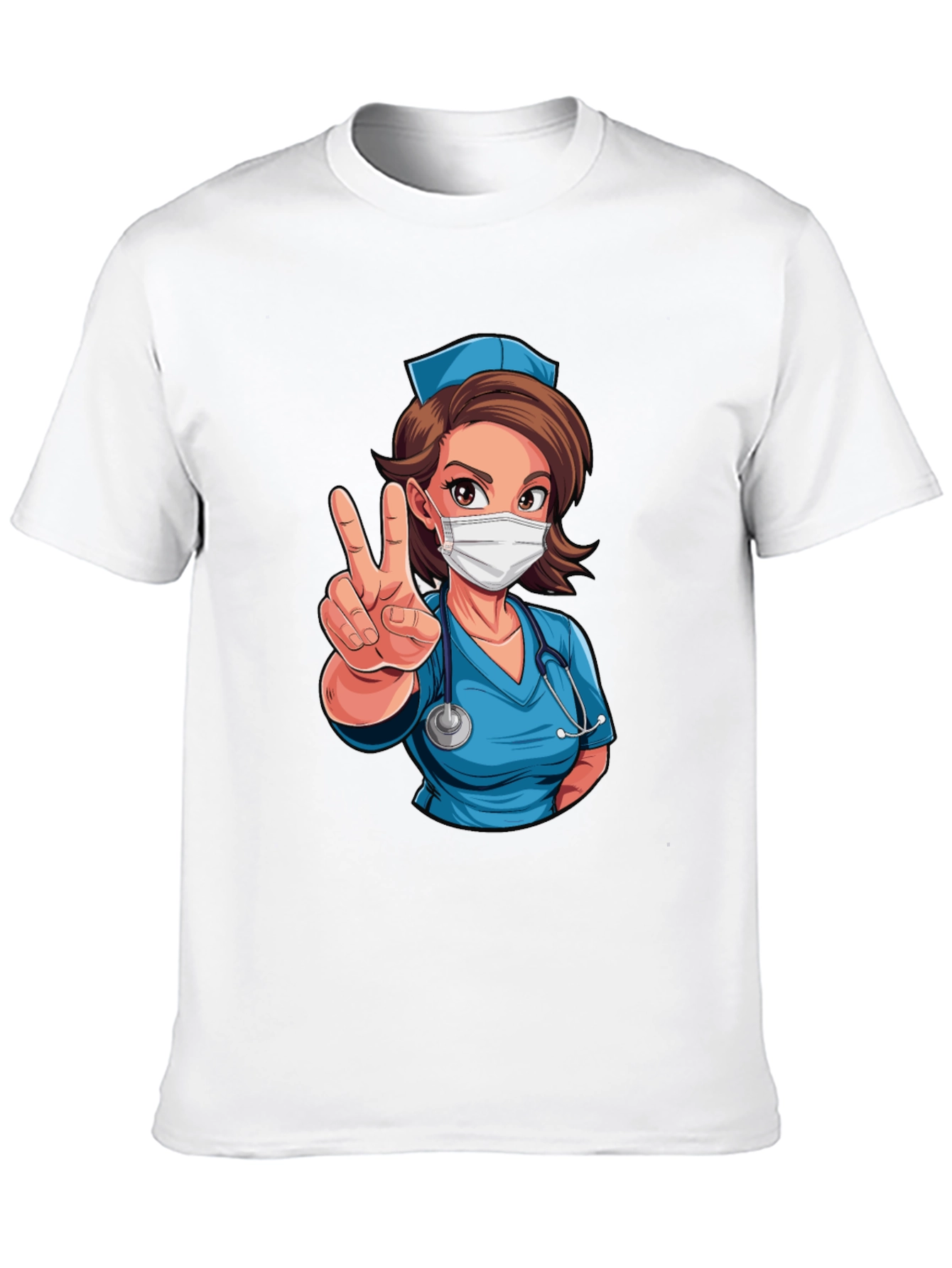 Nurse Cartoon Graphic T-Shirt
