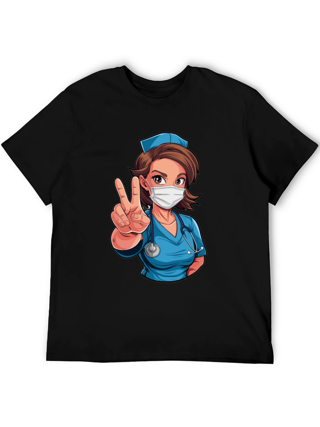 Nurse Cartoon Graphic T-Shirt