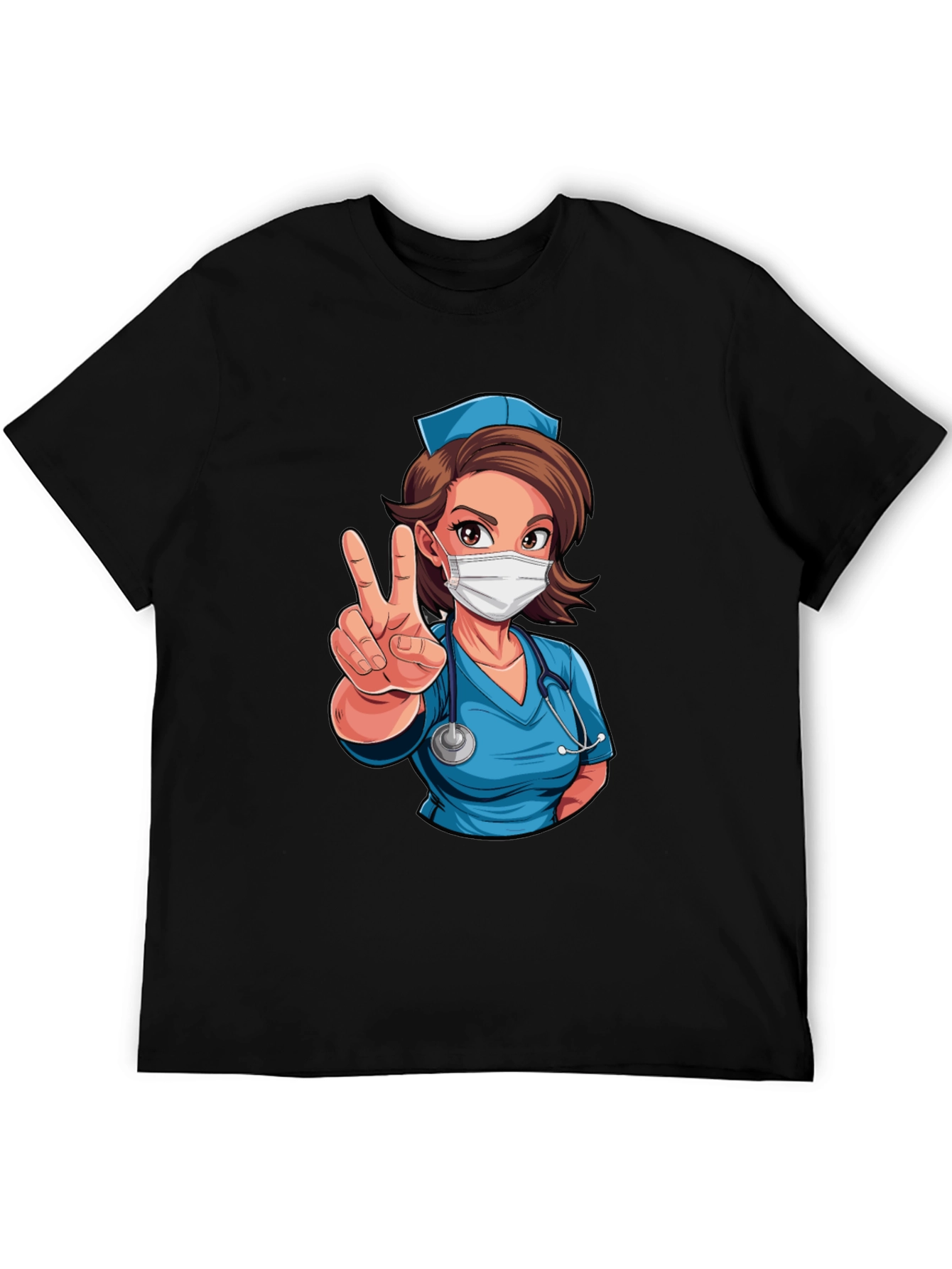 Nurse Cartoon Graphic T-Shirt