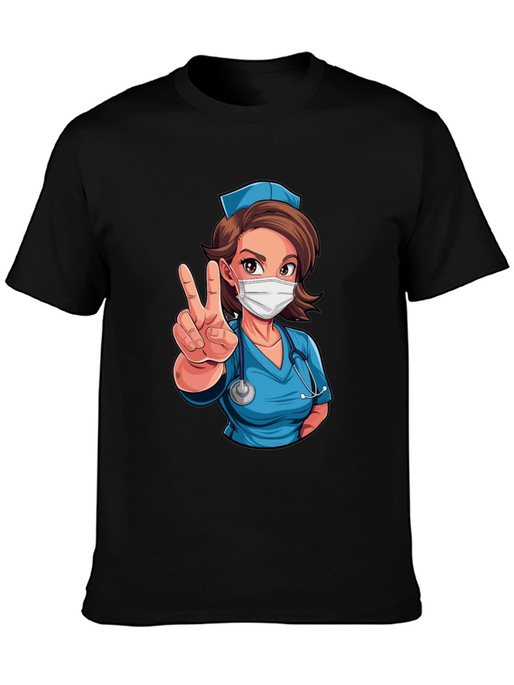 Nurse Cartoon Graphic T-Shirt