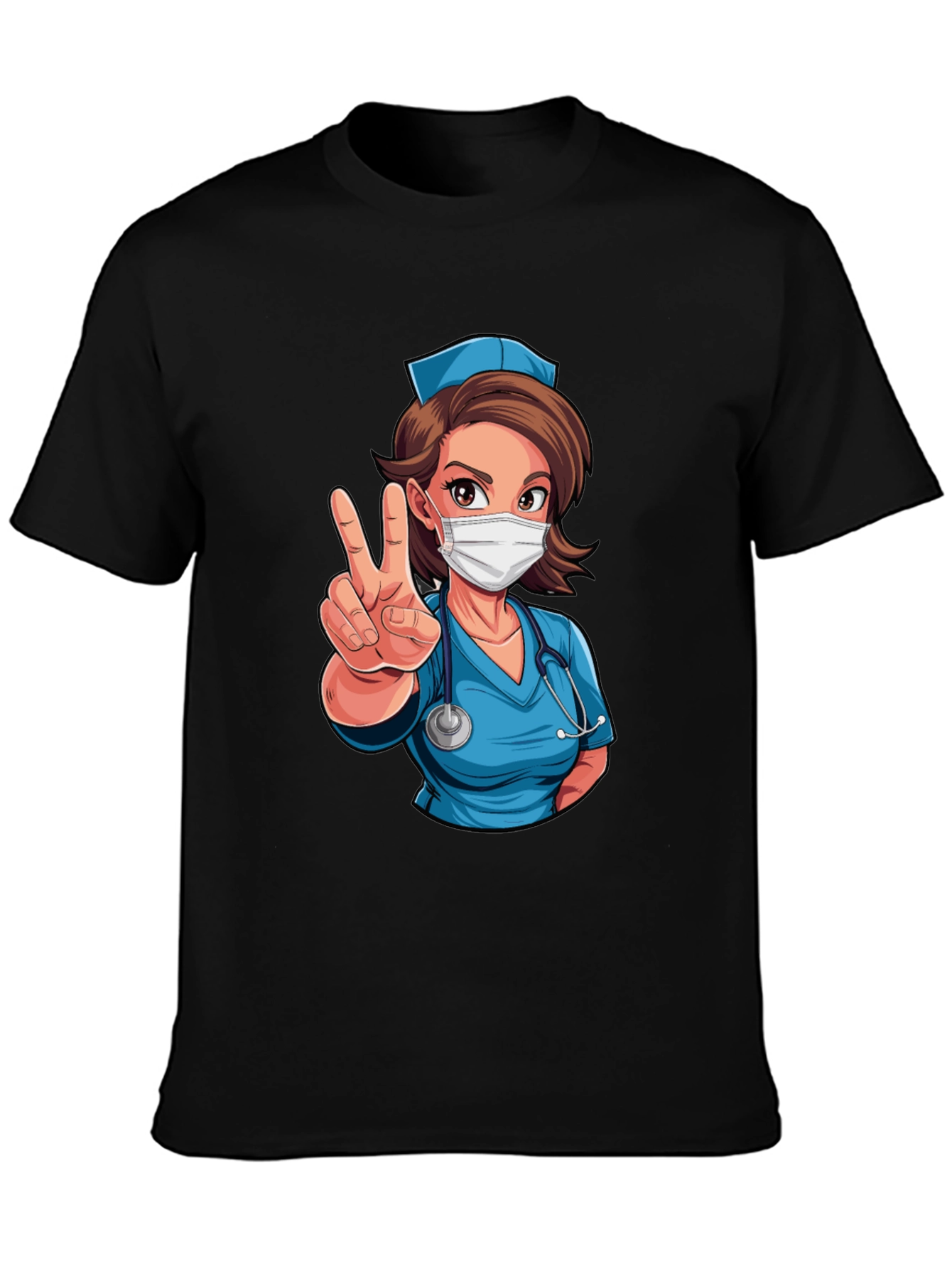 Nurse Cartoon Graphic T-Shirt