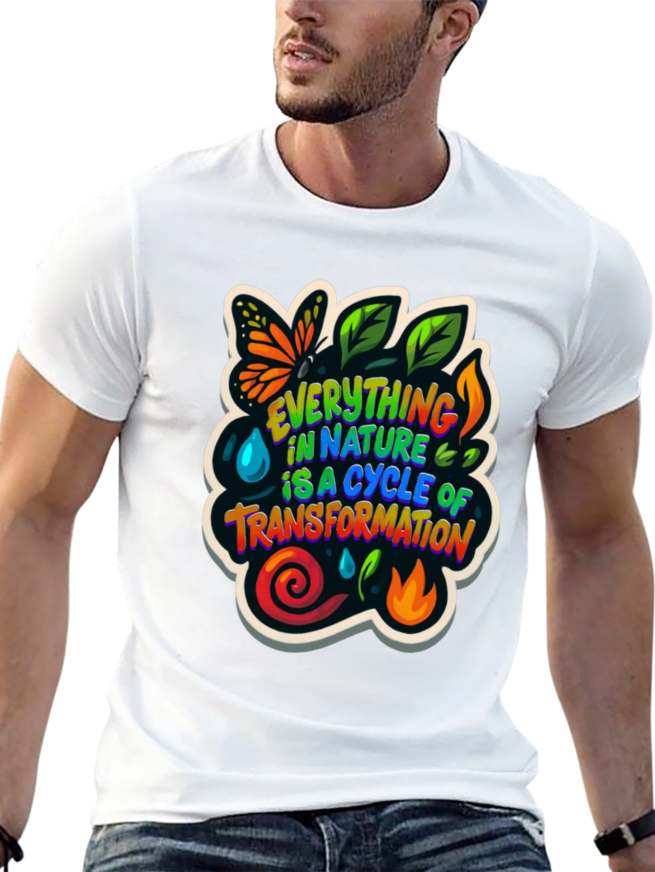 Nature Cycle Transformation Graphic T-Shirt