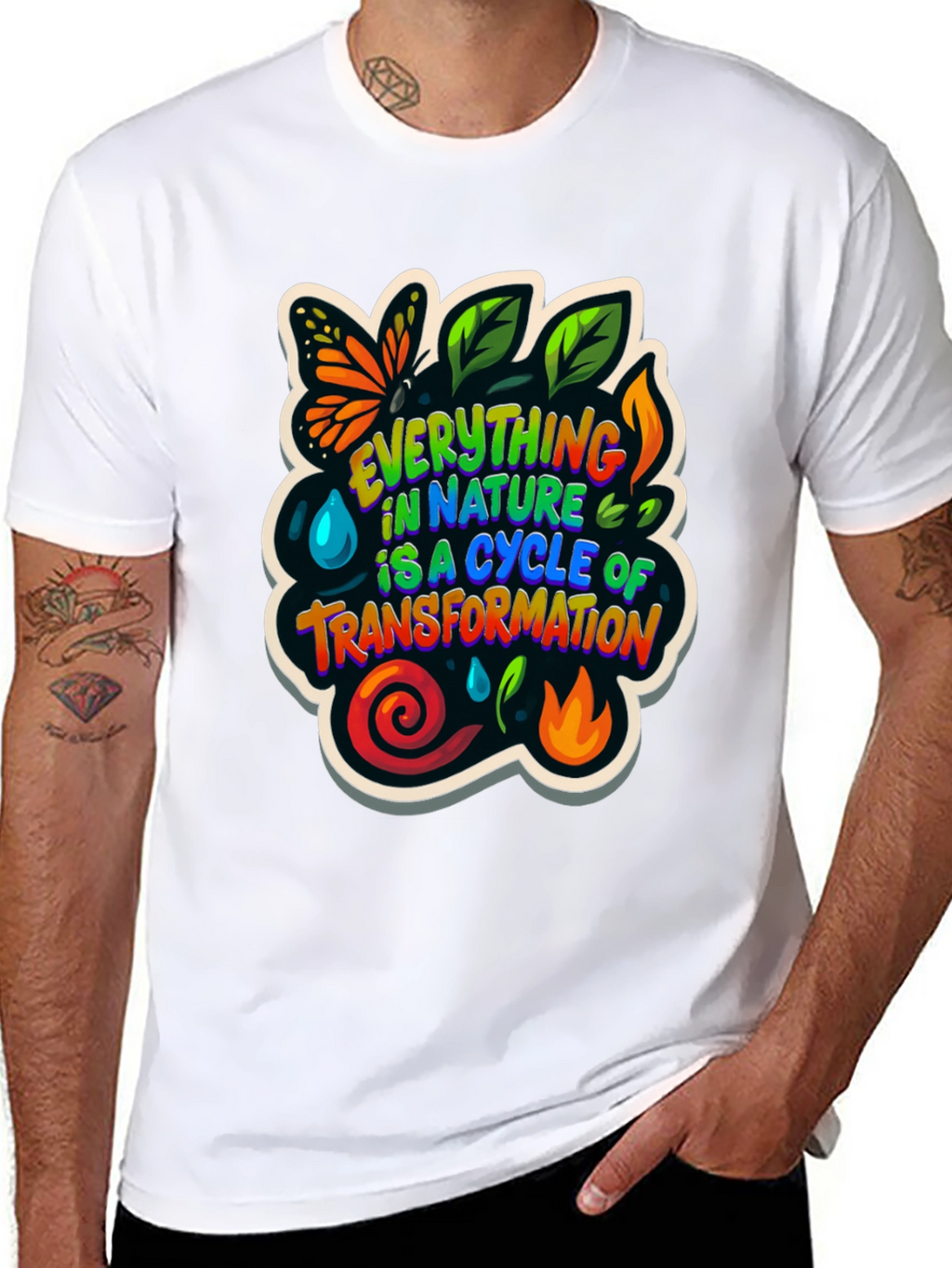 Nature Cycle Transformation Graphic T-Shirt