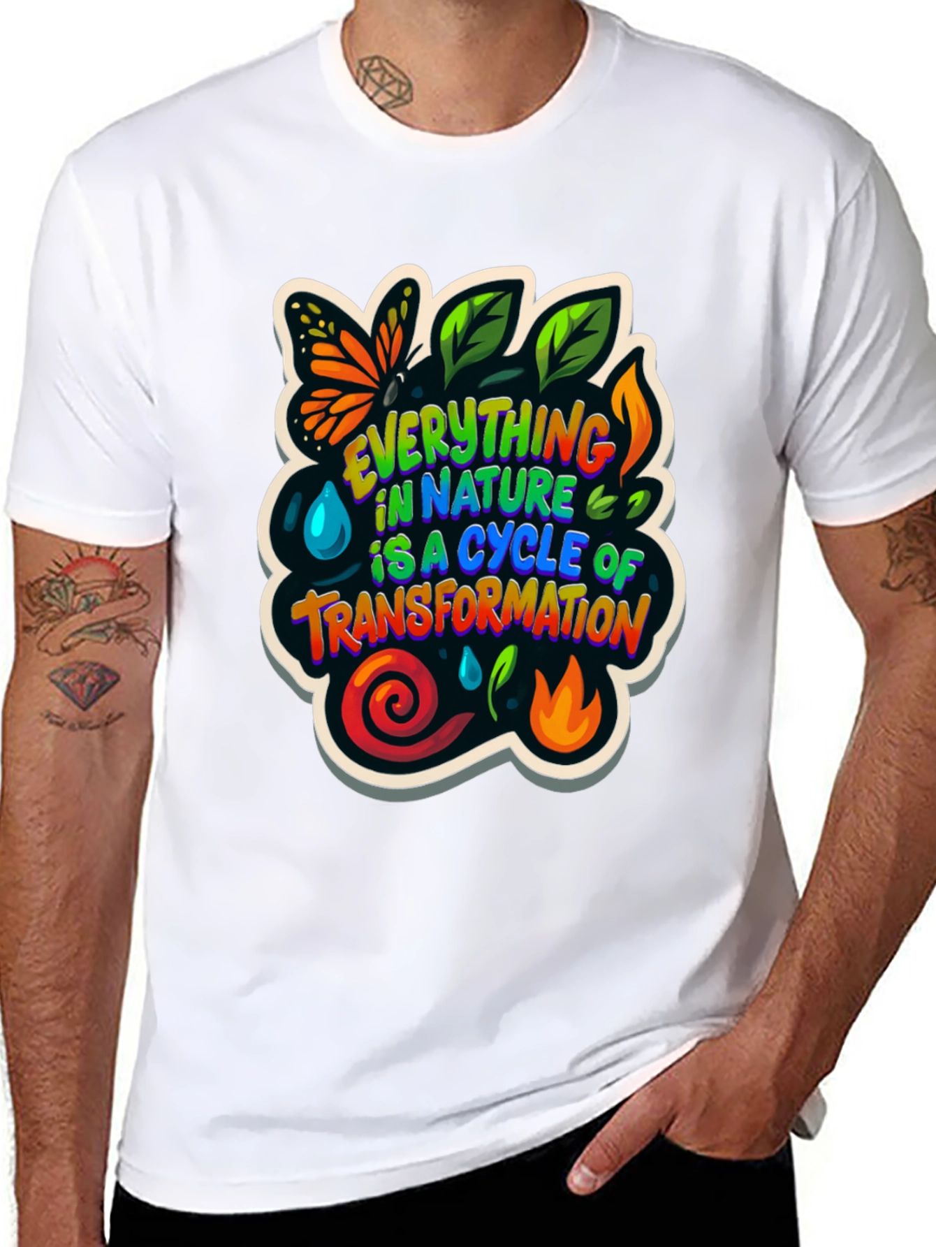 Nature Cycle Transformation Graphic T-Shirt
