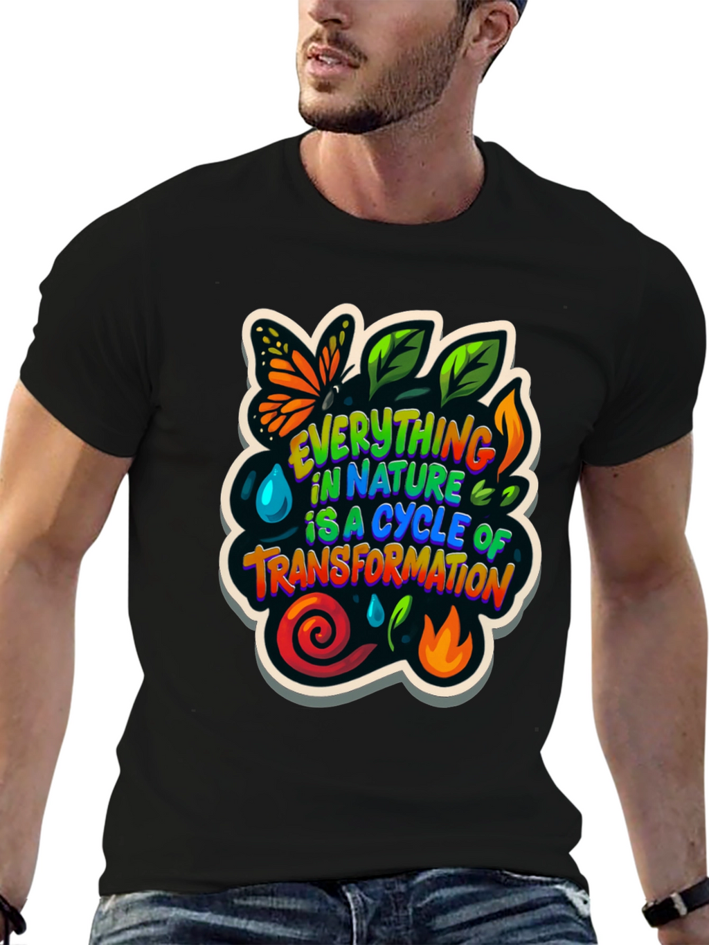 Nature Cycle Transformation Graphic T-Shirt