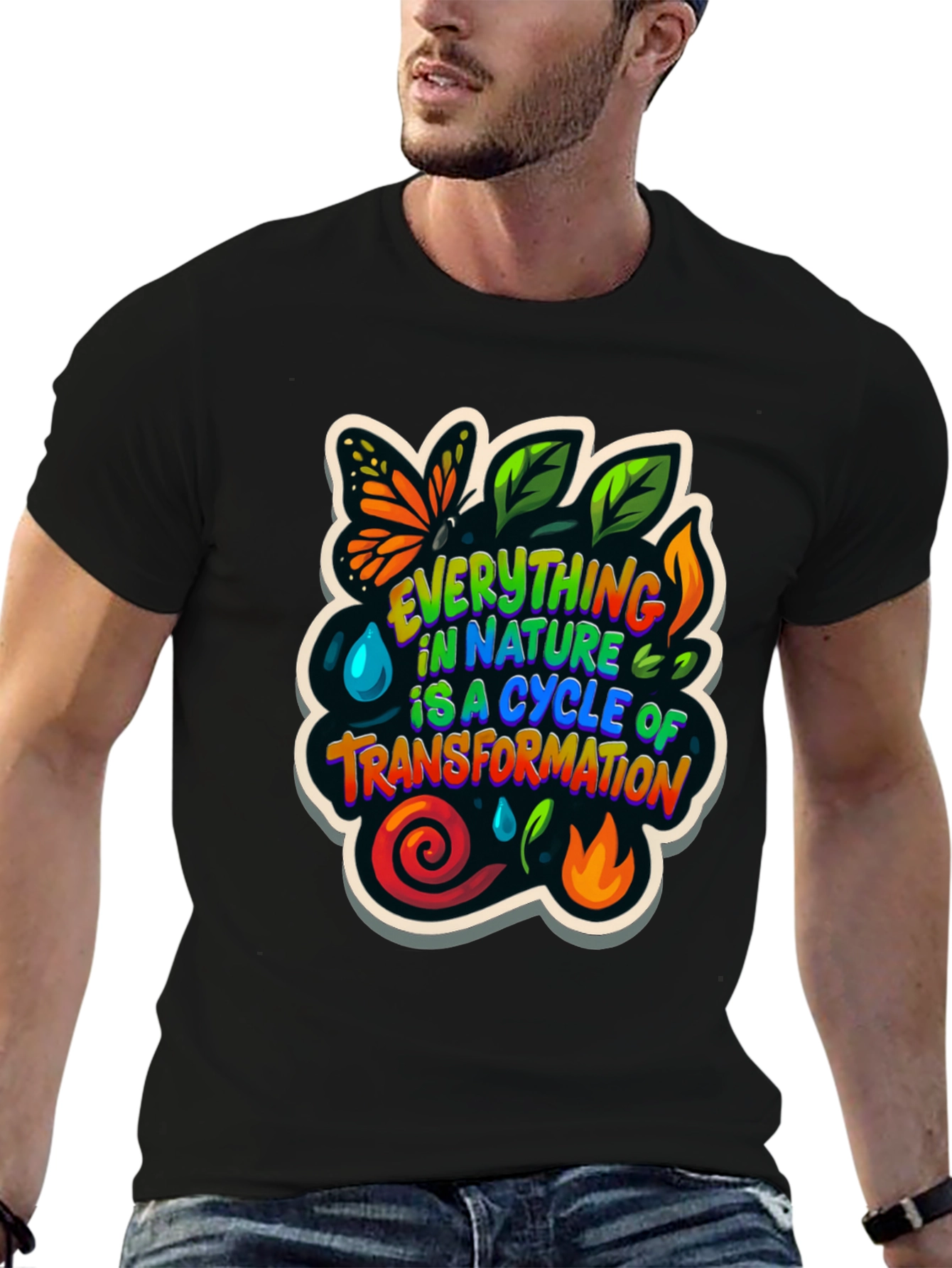 Nature Cycle Transformation Graphic T-Shirt