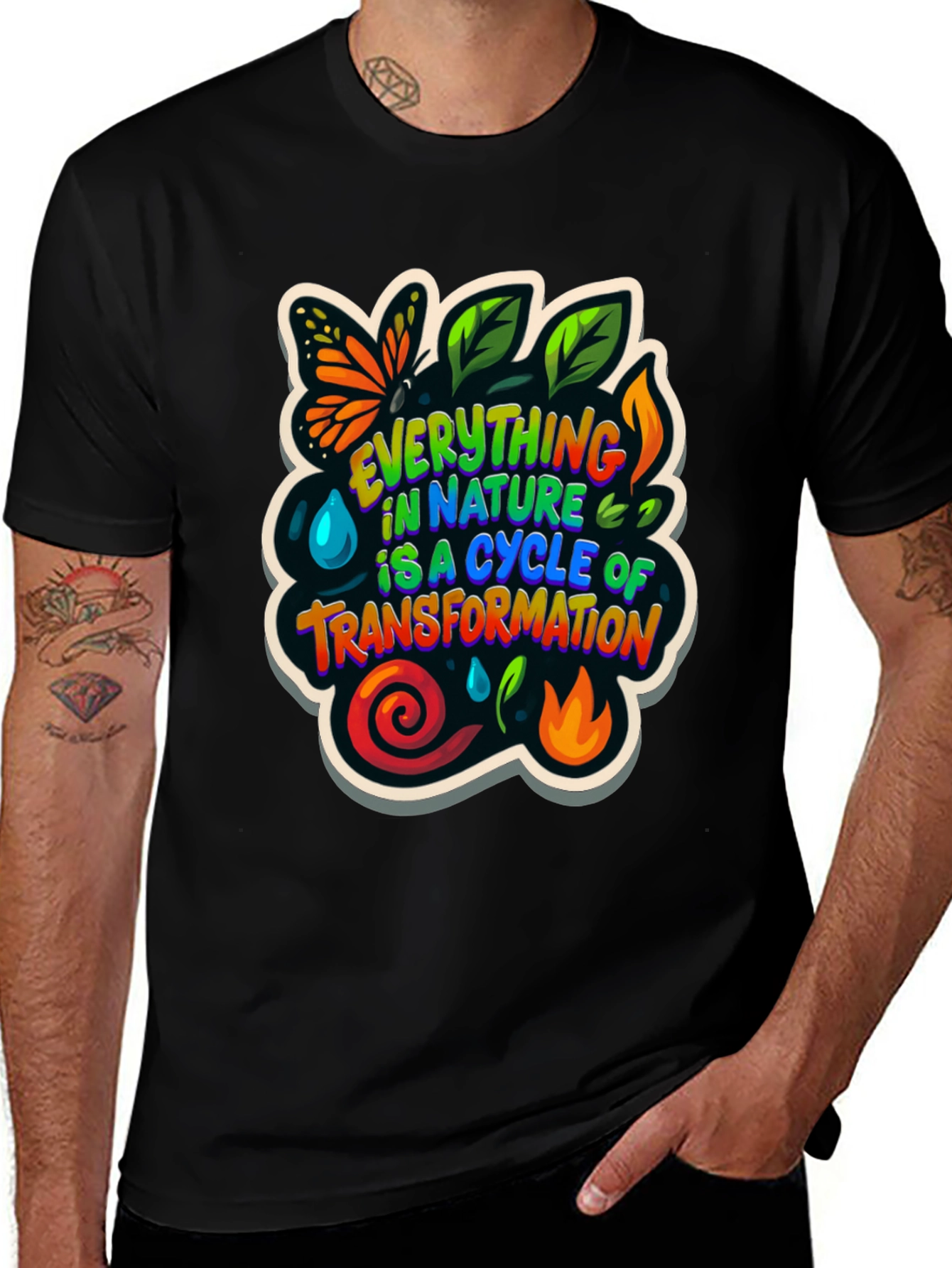 Nature Cycle Transformation Graphic T-Shirt